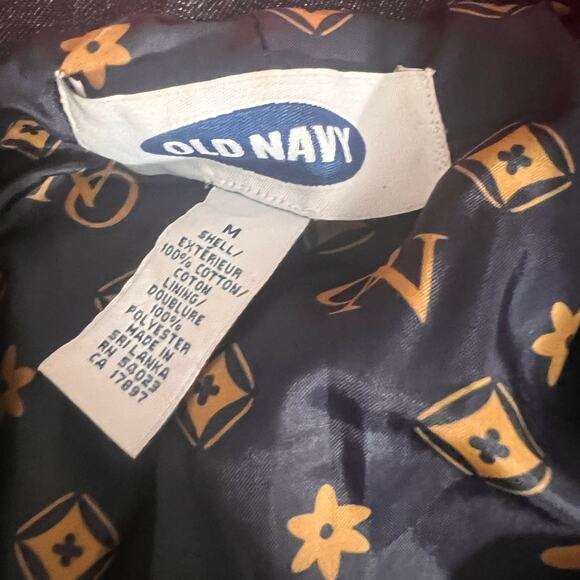 Vintage Old Navy Dark Denim Blazer Jacket Coat Trench Button Up Lined Medium - Picture 4 of 4